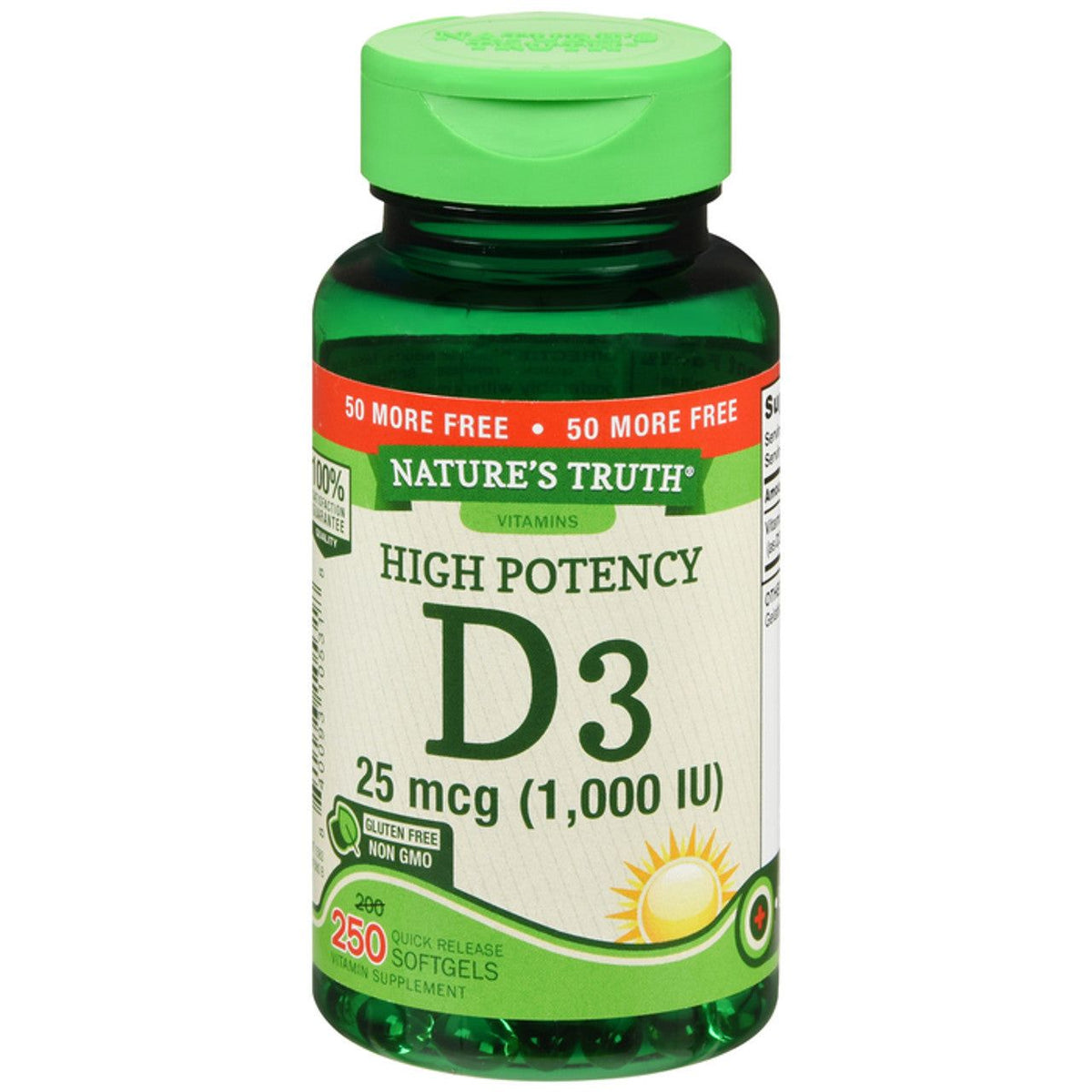 Nature's Truth High Potency Vitamin D3 1,000 IU Softgels
