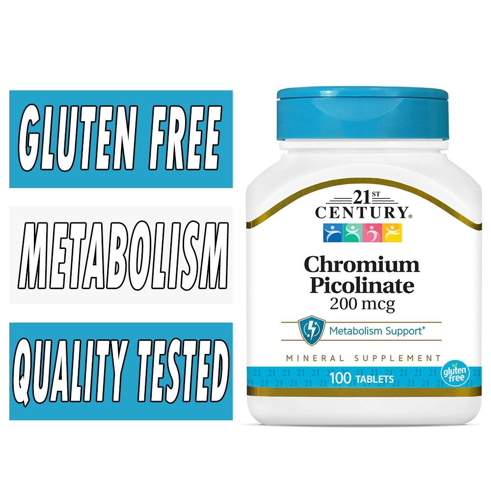 21st Century Chromium Picolinate 200 Mcg 100Ct