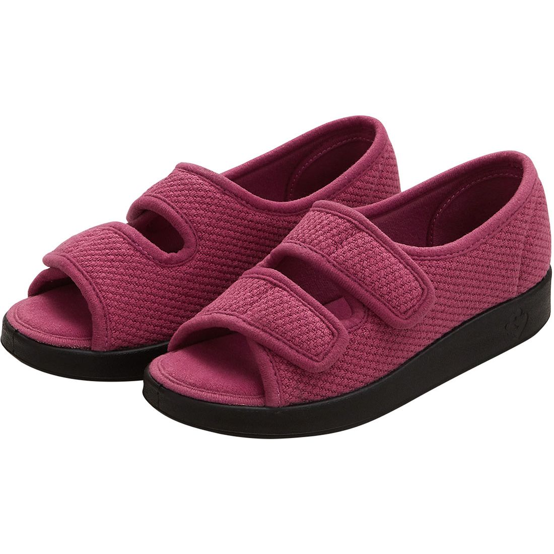 Silvert s Womens Easy Closure Sandal For Indoors & Outdoors Rose Petal