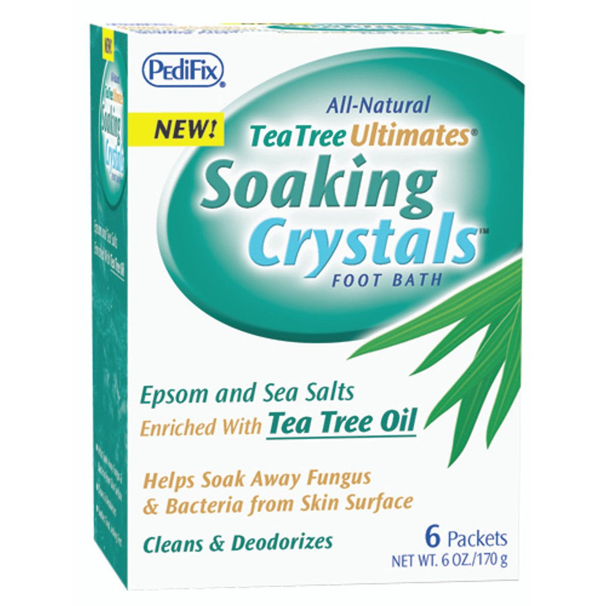 PediFix All-Natural Tea Tree Ultimates Soaking Crystals Foot Bath 6ct