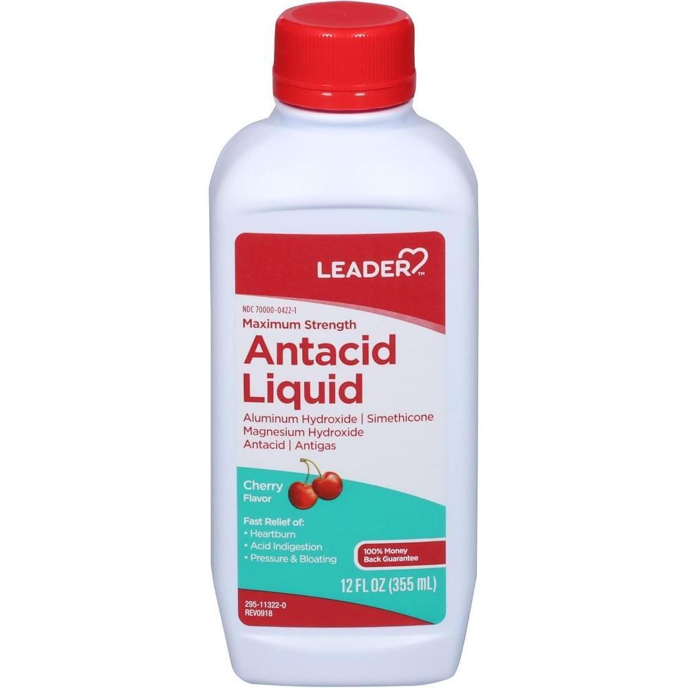 LEADER™ Maximum Strength Cherry Antacid Liquid, 12 oz