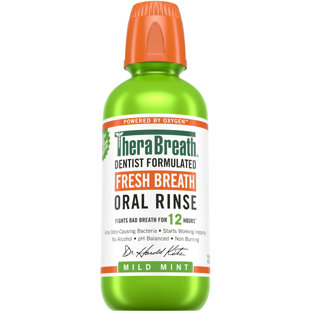 TheraBreath Oral Rinse, Fresh Mild Mint - 16 Fl Oz