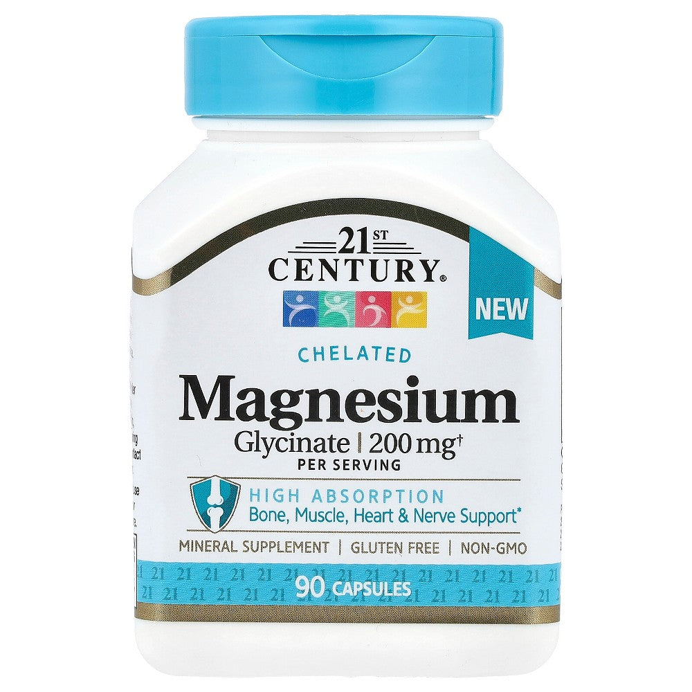 21st Century Magnesium Glycinate 200Mg Per Serving Capsules 90Ct