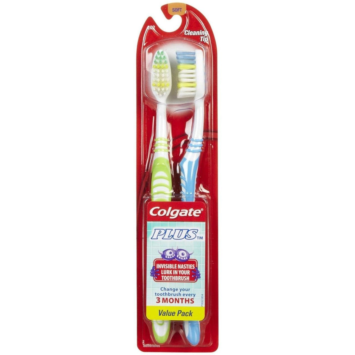 Colgate Plus Toothbrushes, Cleaning Tip, Soft 202, Value Pack
