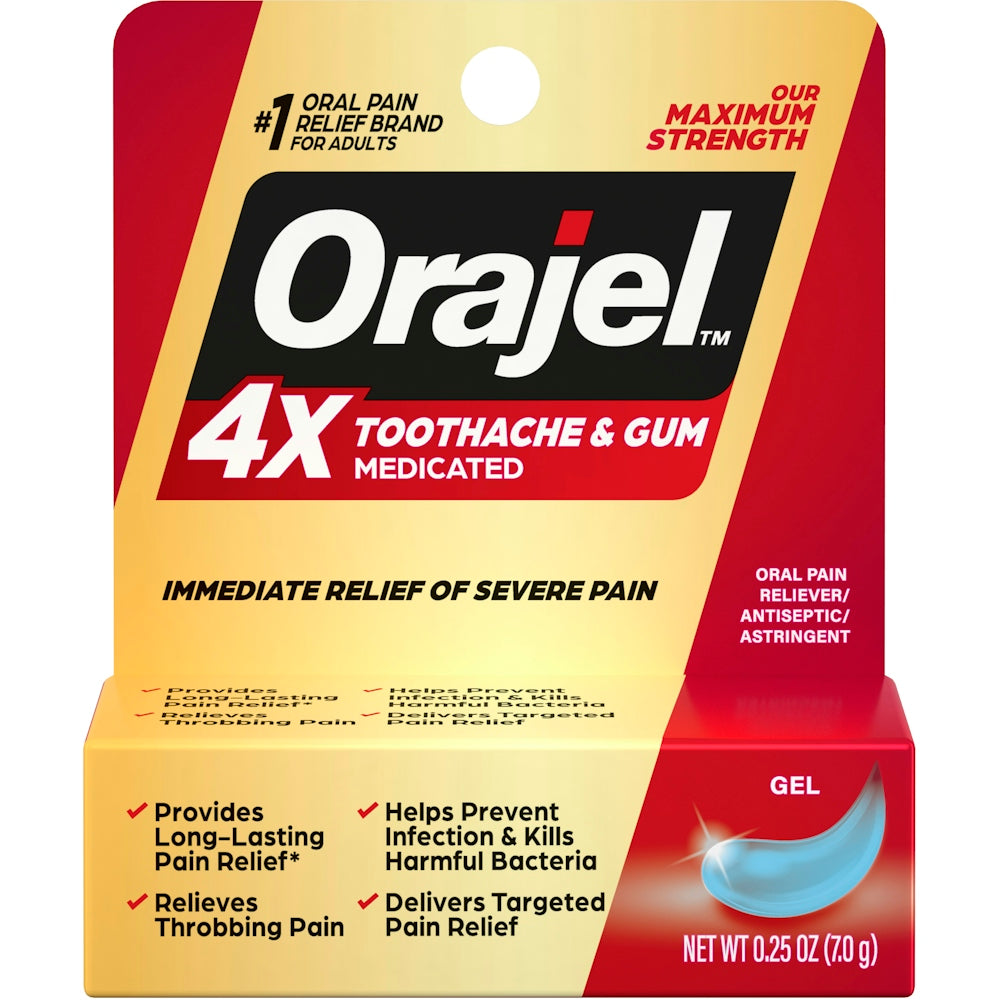Orajel Toothache & Gum, Instant Pain Relief, Gel, 0.25 Ounce