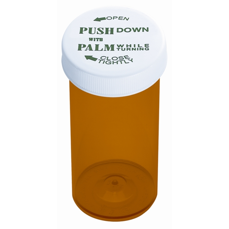 Revitalize™ Amber Vials – 20 Dram with CRC Safety Caps (Case of 180)