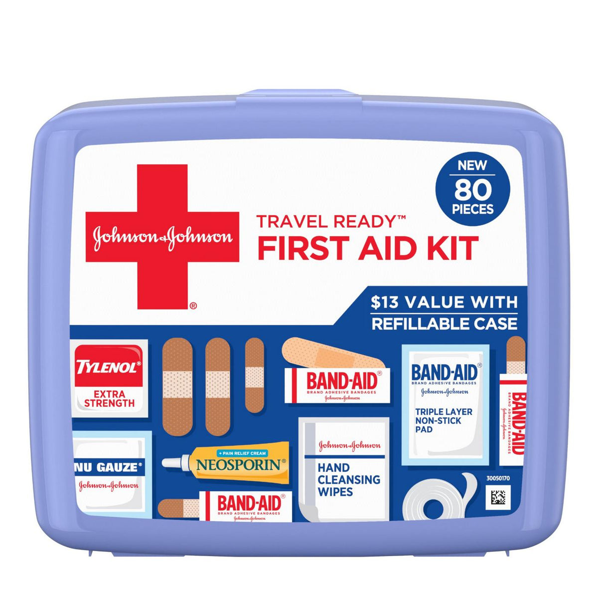Johnson & Johnson Travel Ready First Aid Kit 80 Pc