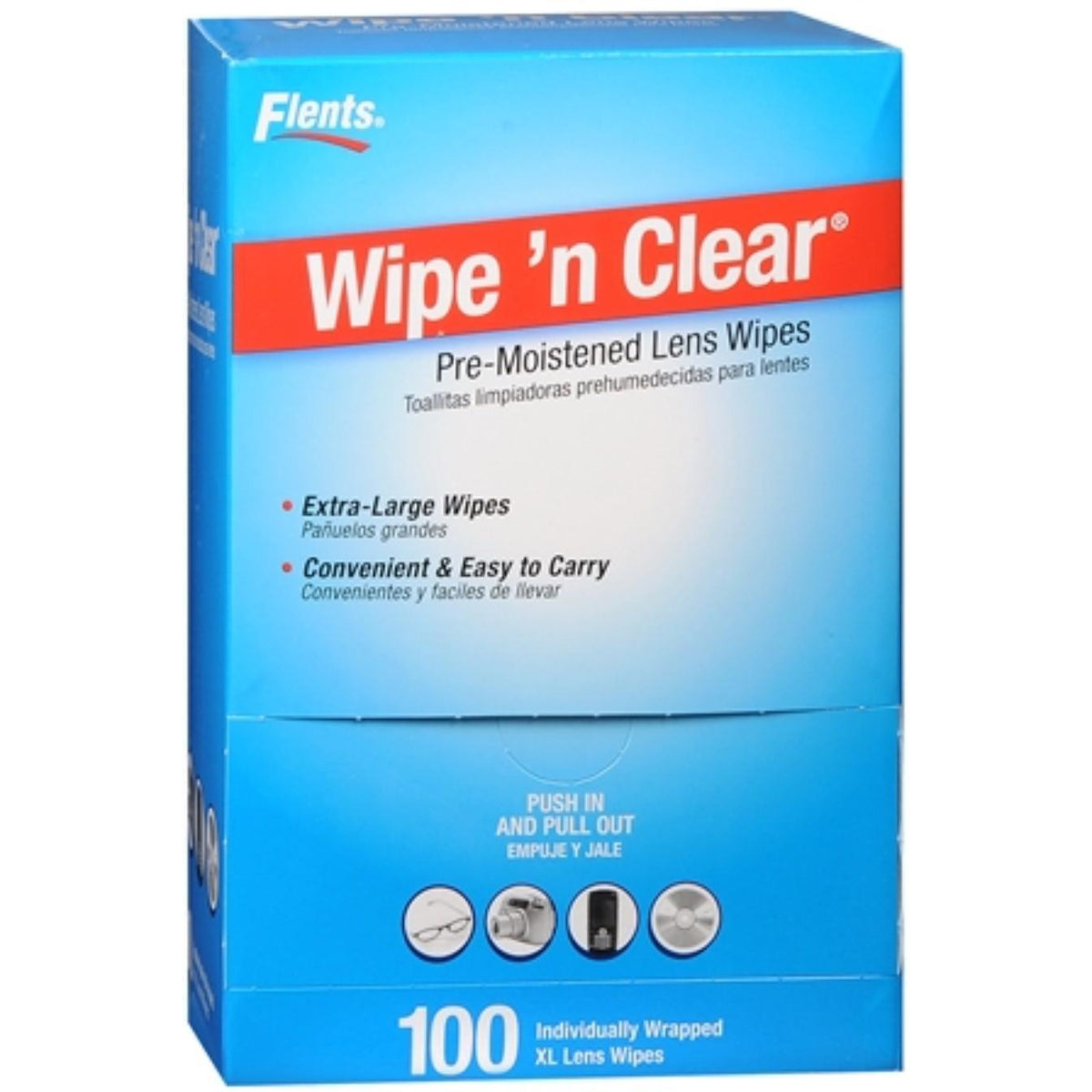 Wipe 'N Clear Lens Cleaning Wipes with Desktop Dispenser – 100 Count