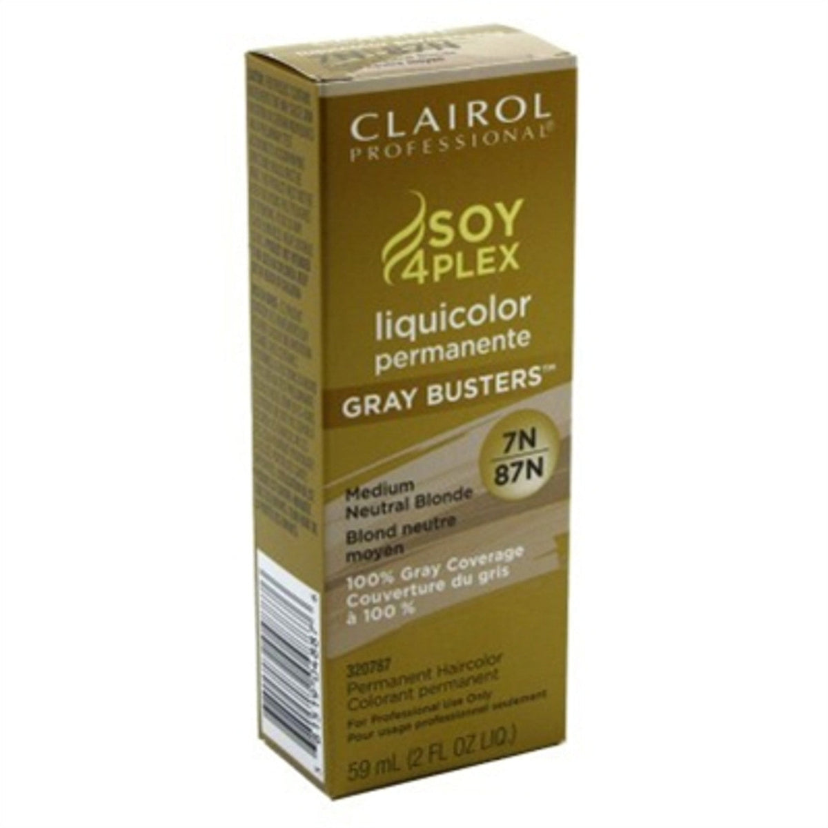 Clairol Professional Soy4plex 7N/87N Medium Neutral Blonde Liquicolor Permanent Hair Color, 2 Oz