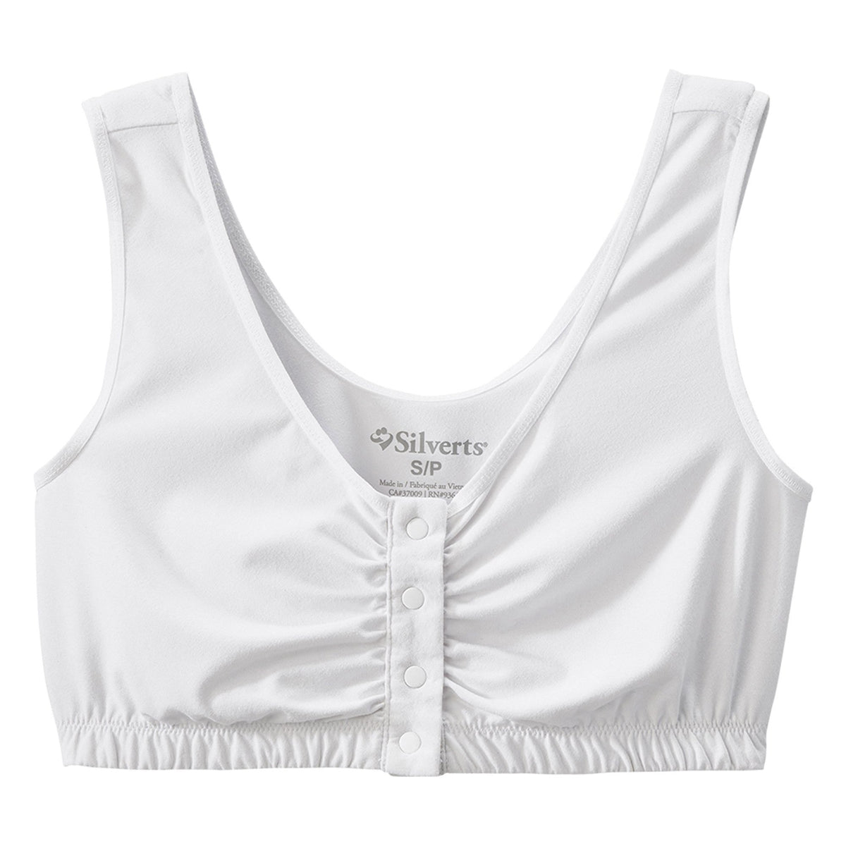 Silverts Adaptive Front Closure Bra - White, Small