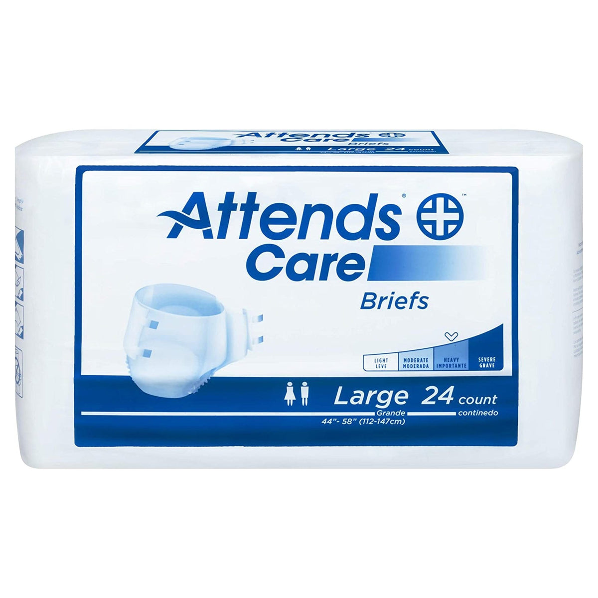 Attends Unisex Adult Incontinence Brief Large Disposable BRHC30, Count Of 24
