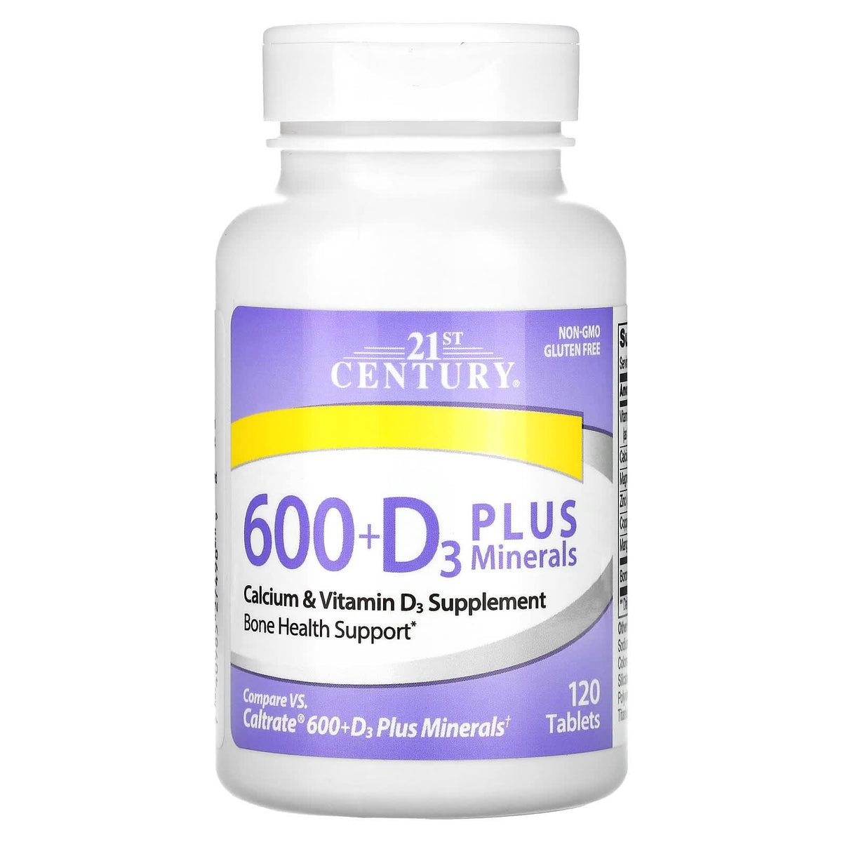 21st Century Calcium 600 D3  Min Tablet 120 Ct