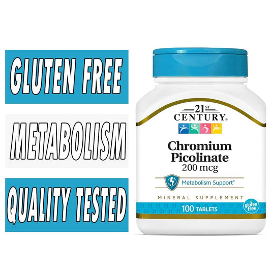 21st Century Chromium Picolinate 200 Mcg 100Ct