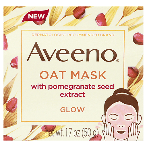 Aveeno Oat Mask, Glow, With Pomegranate Seed Extract 1.7 Oz
