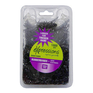 Expressions  Rubber Bands Snag Free  Black 100Ct