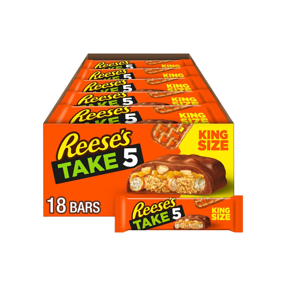 Hershey's Take 5 Snack Bars, Five-Layer Chocolate Candy, 1.5 oz (Pack of 18)