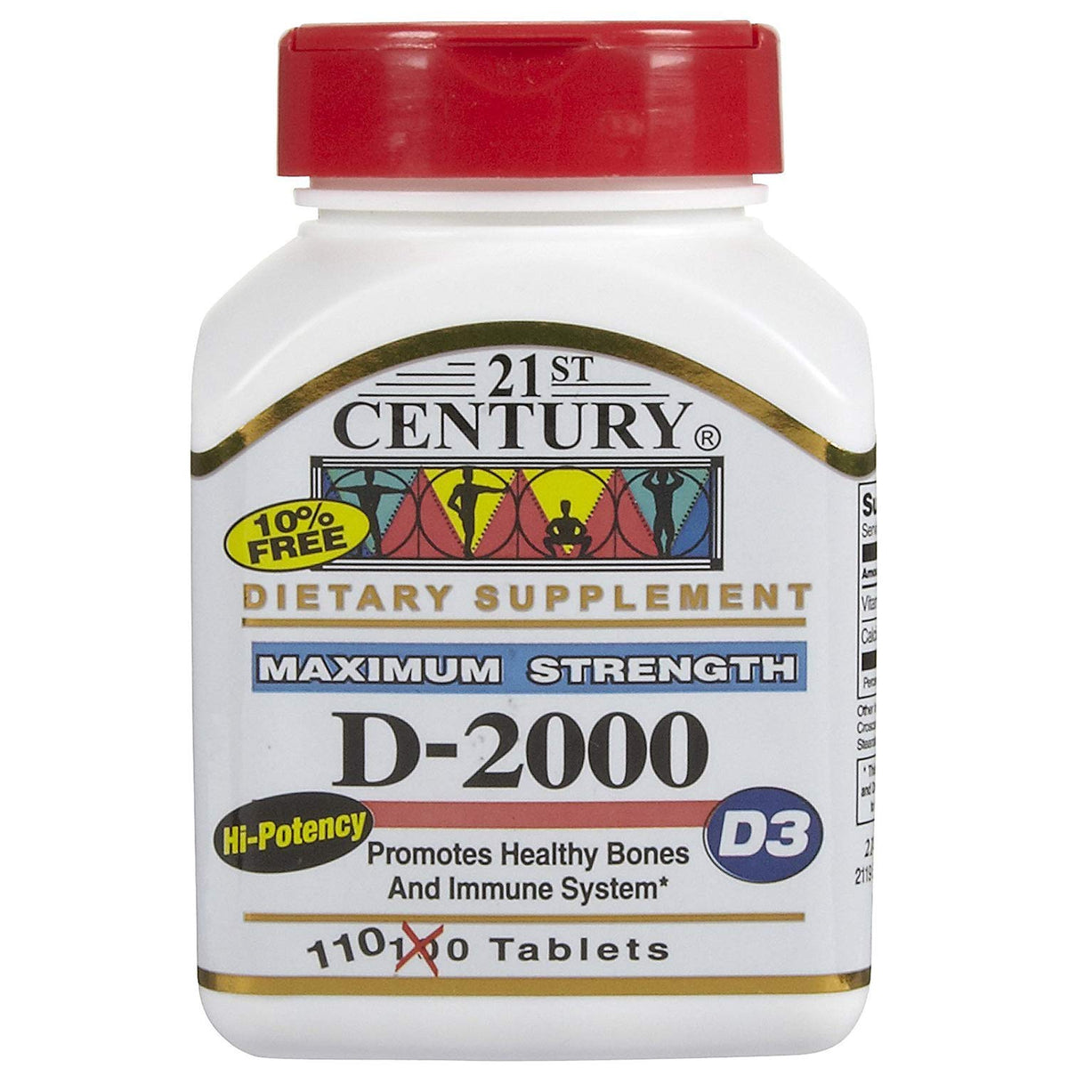 21st Century Vitamin D3 2000 IU (Maximum Strength - 120 Tablets)