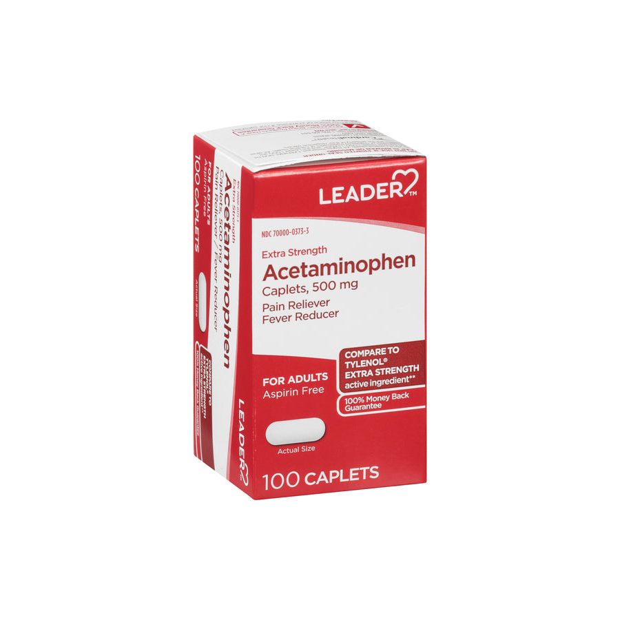 LEADER™ Acetaminophen 500 mg Extra-Strength Tablet, 100 EA
