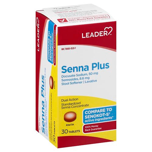Leader(Tm)Senna Plus Stool Softener Plus Laxative  Tablets 30Ct