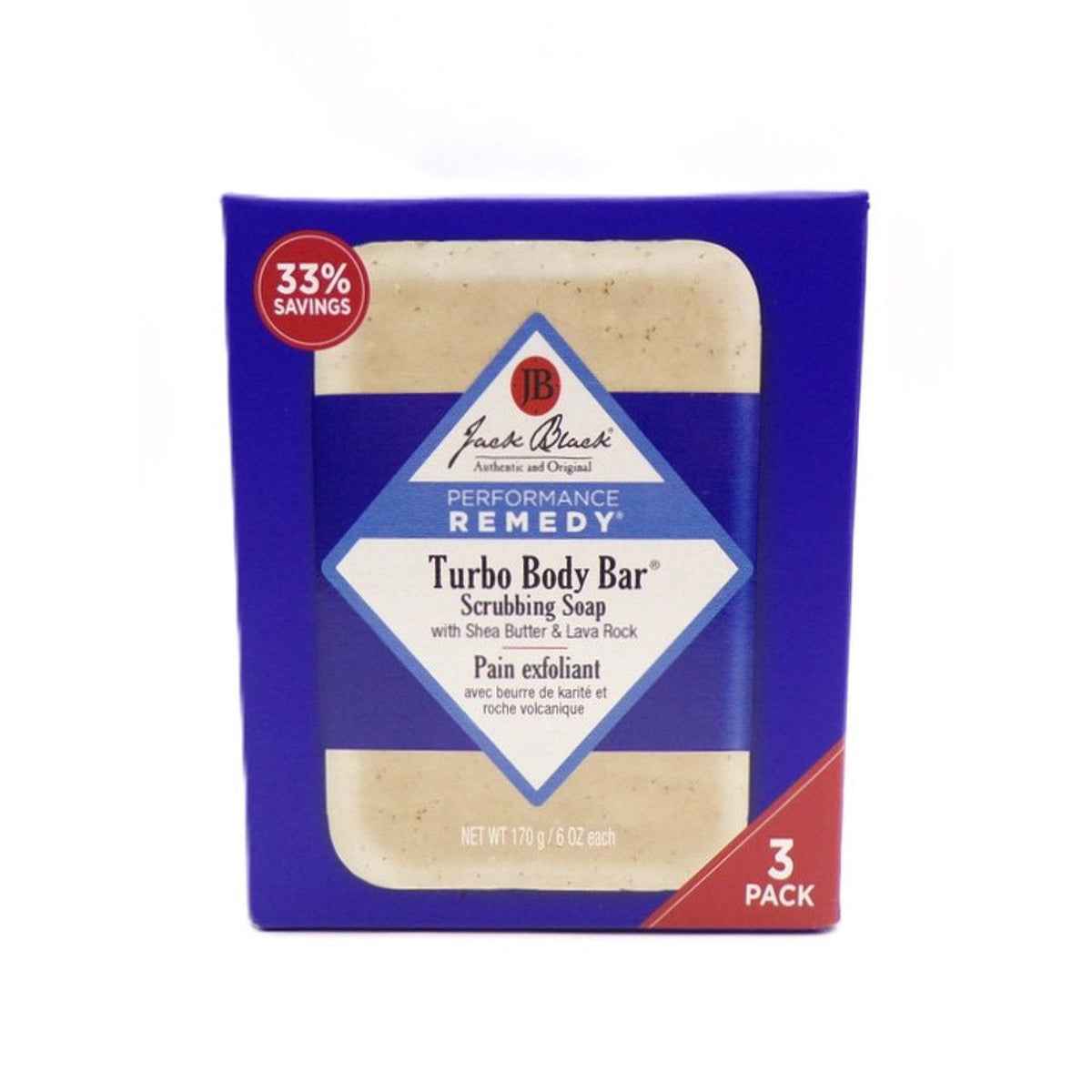 Jack Black Turbo Body Bar Scrubbing Soap 6 Oz Each - 3 Pack