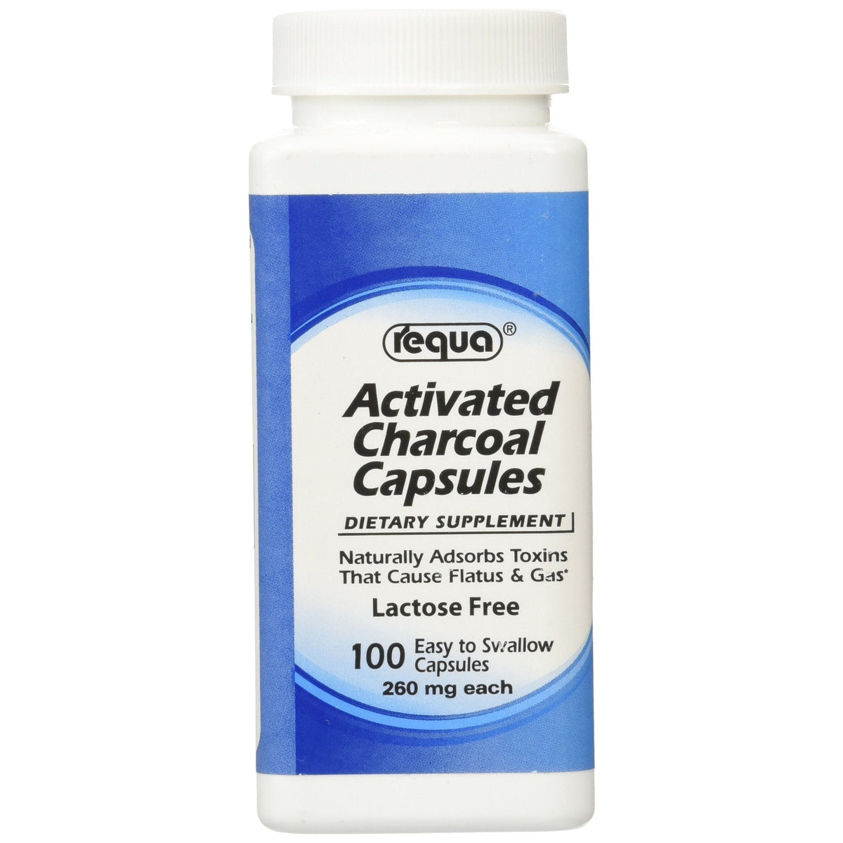 Requa Activated Charcoal - 260 Mg - 100 Capsules