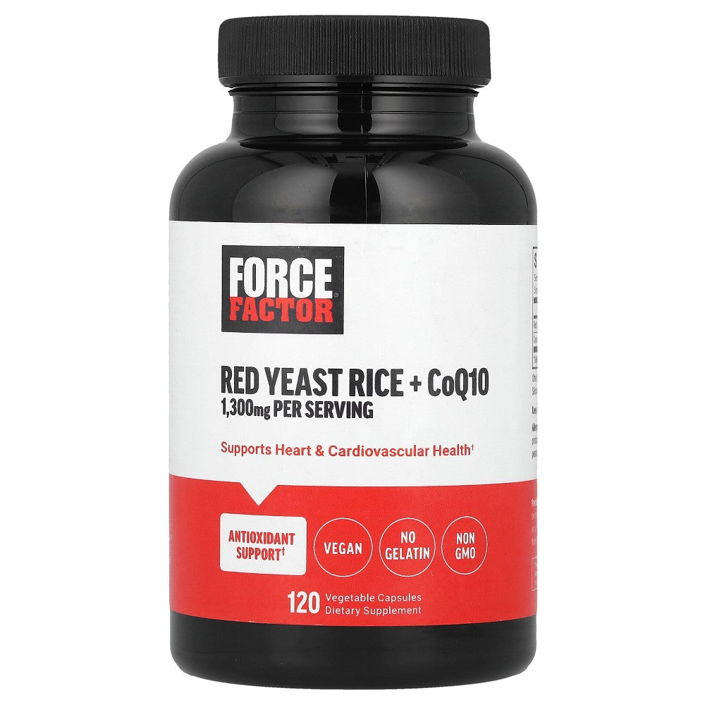 Force Factor Red Yeast Rice + CoQ10, 120 Vegetable Capsules