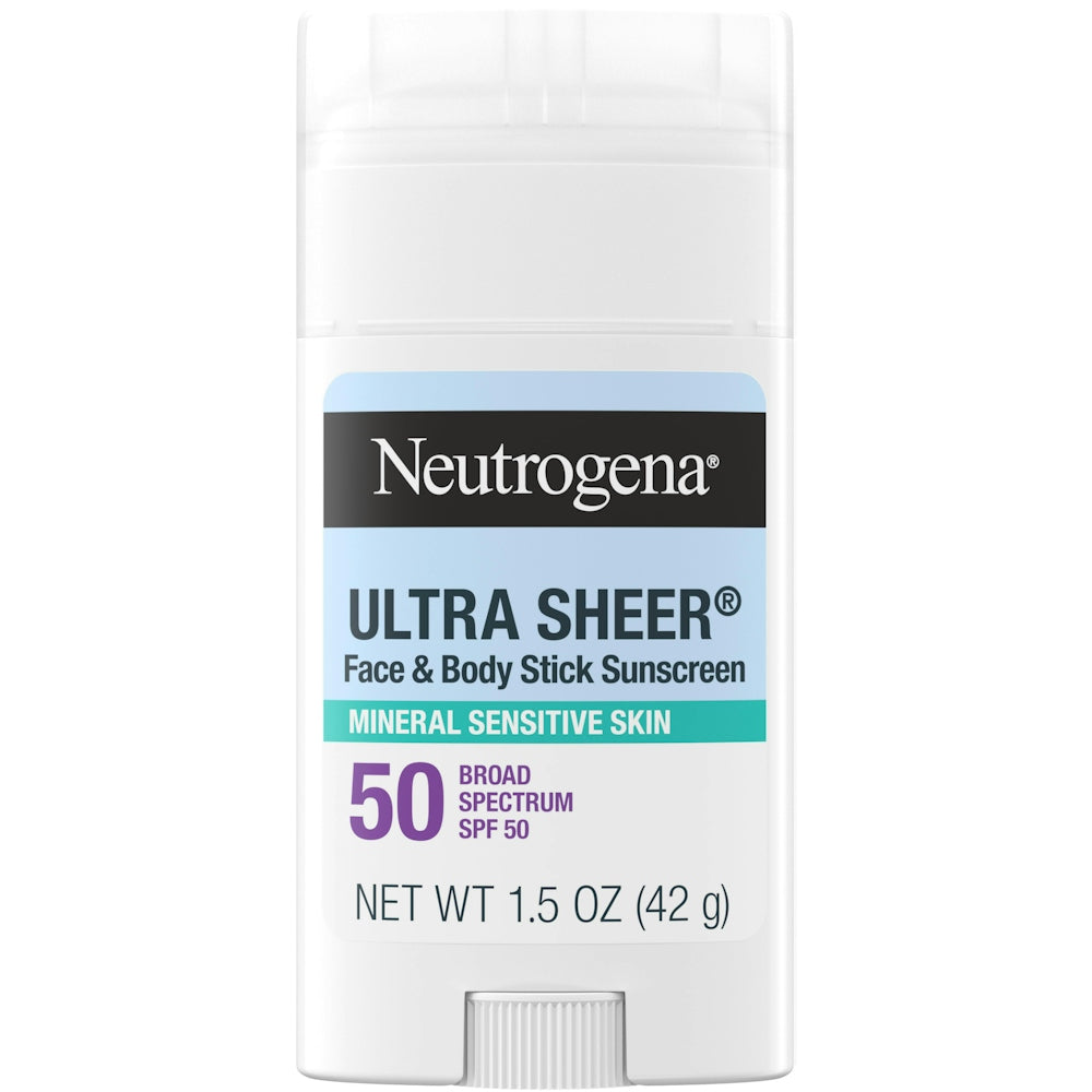 Neutrogena Ultra Sheer SPF 50 Zinc Mineral Sunscreen Stick, 1.5 Oz