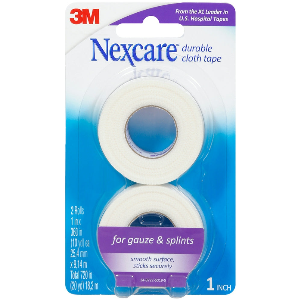 Nexcare Durapore Durable Cloth Tape 1 Inch X 10 Yards, (Pack Of 2), From The #1 Leader In U.S. Hospital Tapes