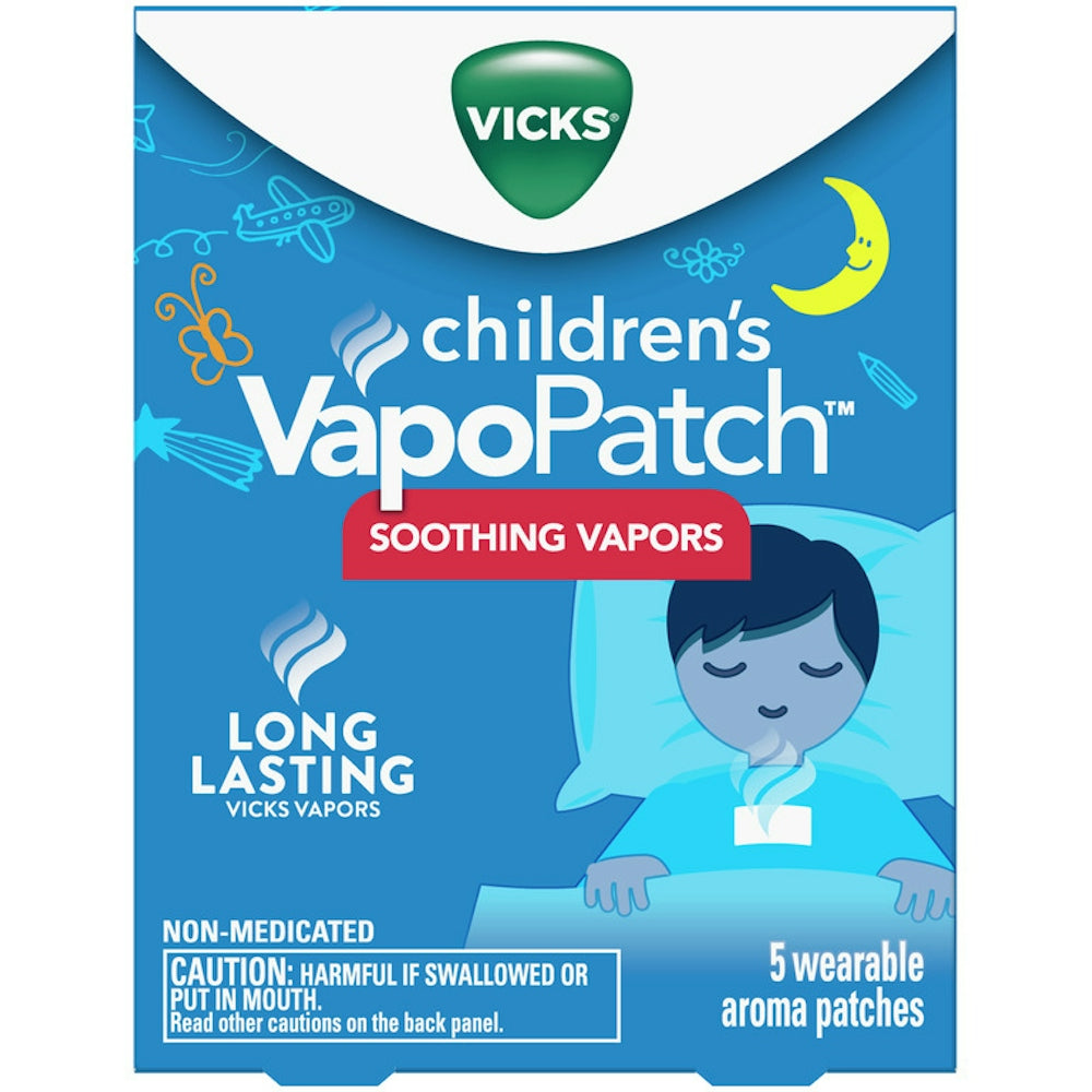 Vicks VapoPatch for Kids, Children’s Soothing Menthol Vapors, Adhesive Patches, 5 Count