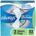 Always InFinity FlexFoam Pads With Wings Heavy Flow Absorbency Size 2 Unscented