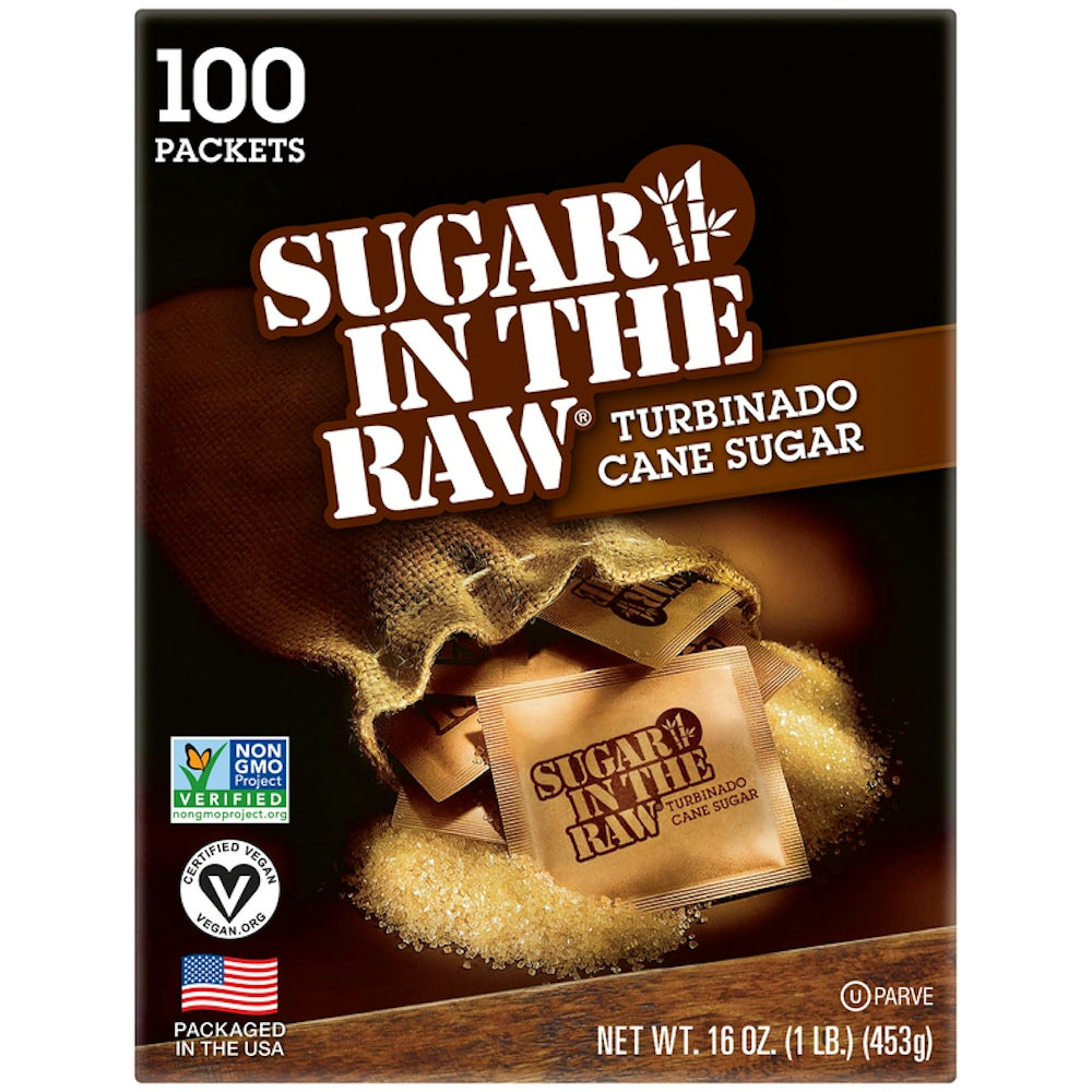 Sugar In The Raw Turbinado Cane Packets - 100ct/16oz