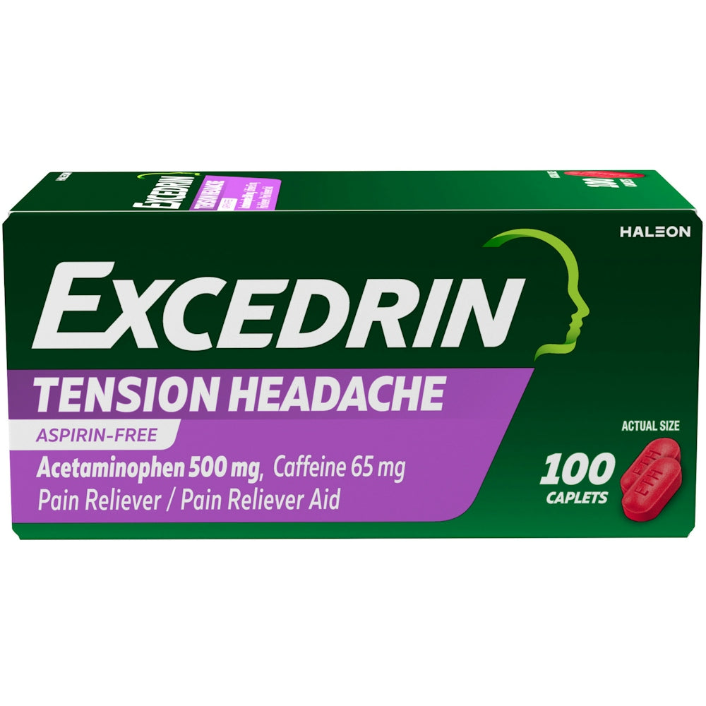 Excedrin Tension Headache, Aspirin Free, Acetaminophen And Caffeine 500 Mg/65 Mg, Caplets