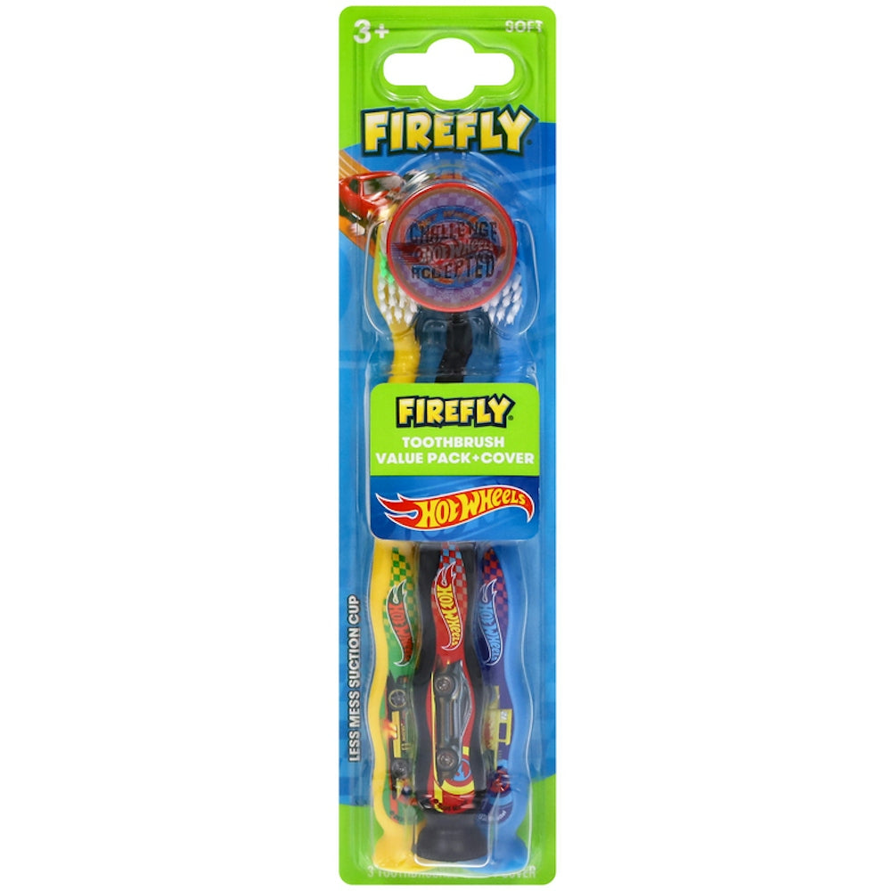 Firefly 3+ Soft Hot Wheels Toothbrush Value Pack
