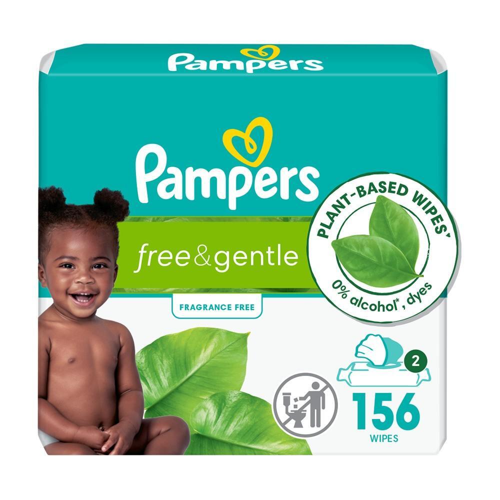 Pampers Aqua Pure Baby Wipes, 156 Count - 99% Water, Fragrance Free & Hypoallergenic