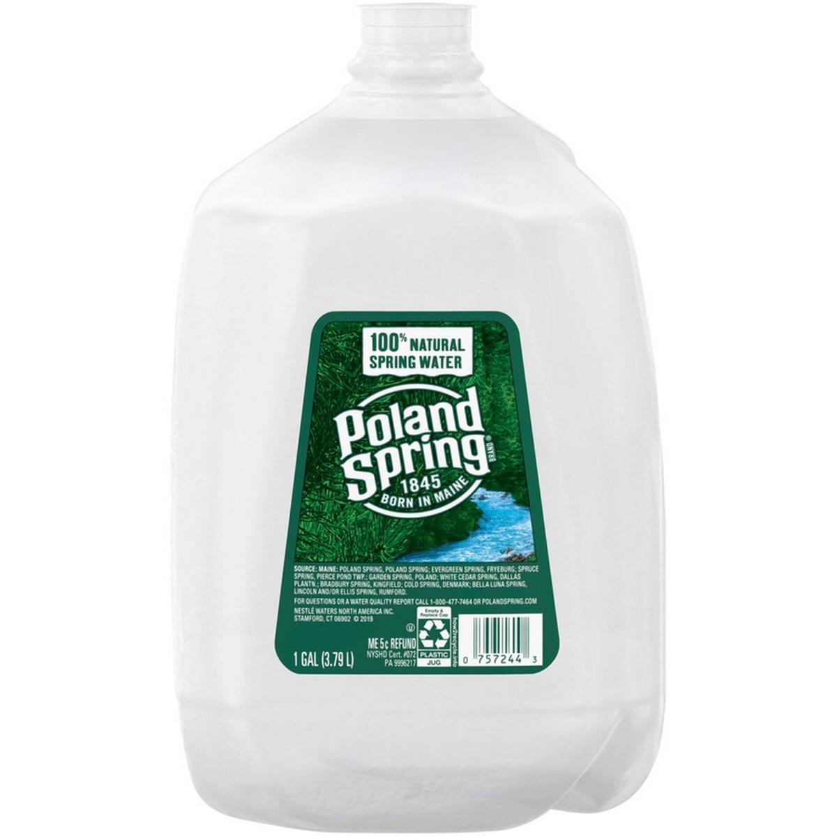 Poland Spring Brand 100% Natural Water, 6 x 1-gallon Plastic Jug