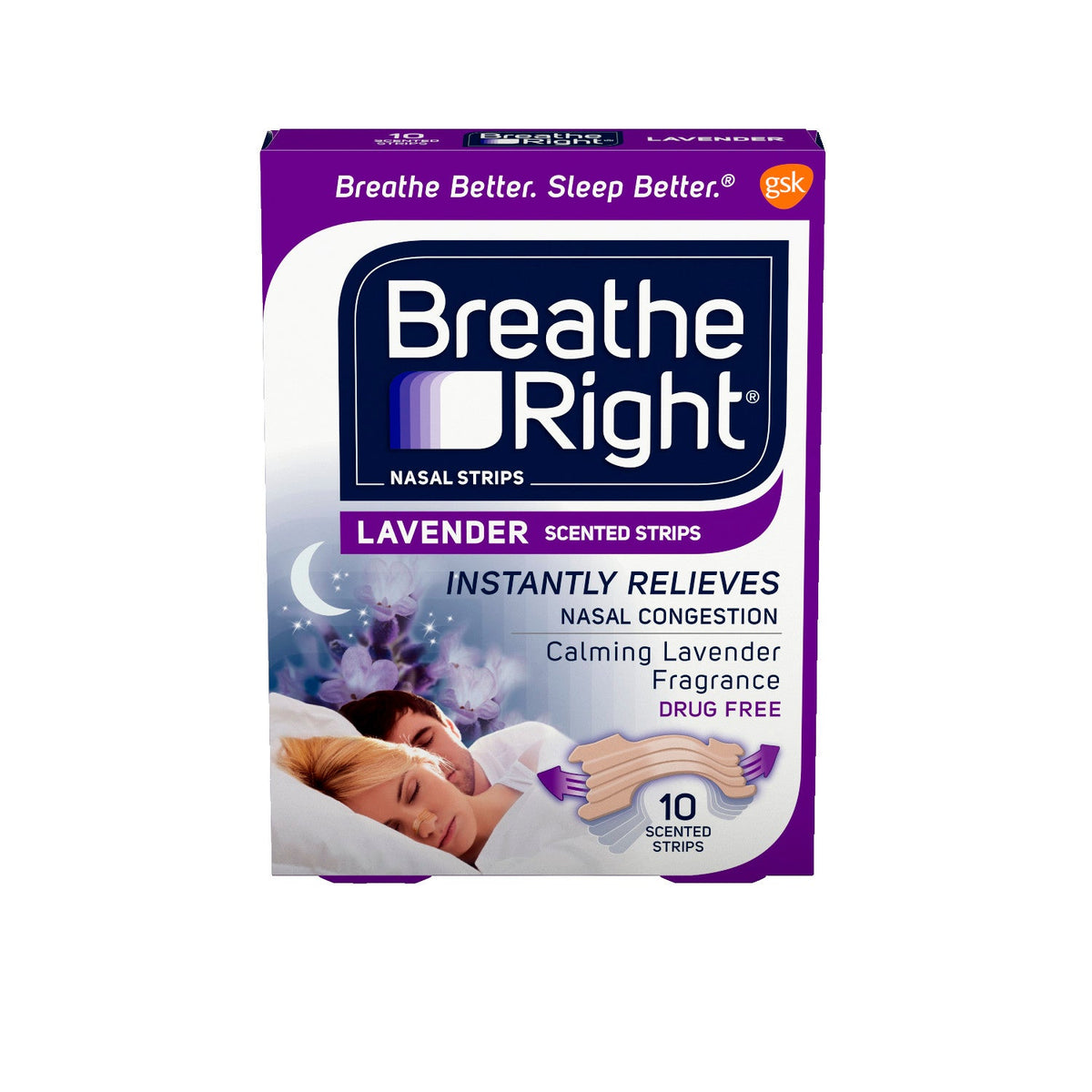 Breathe Right Nasal Strips, Lavender Scented