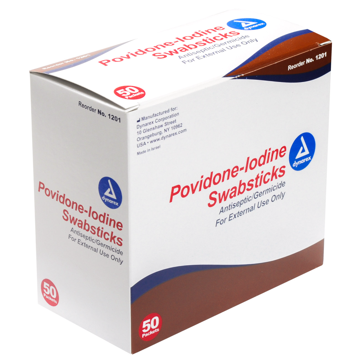 Dynarex Povidone Iodine Antiseptic Swabsticks