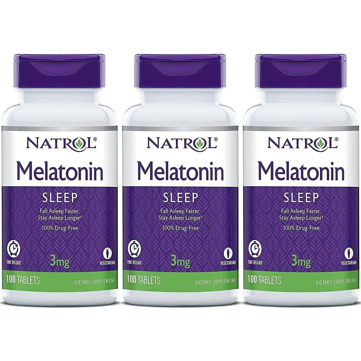 Natrol Vegetarian Melatonin 3 Mg Sleep Time Release 100 Tablets