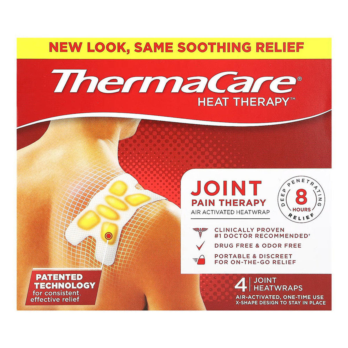 ThermaCare Advanced Joint & Muscle Pain Relief Heat Patches – 4 Count – Portable Adhesive Heating Pads