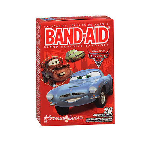 Band-Aid Brand Adhesive Bandages Featuring Disney-Pixar Cars For Kids, Assorted Sizes, 20 Count