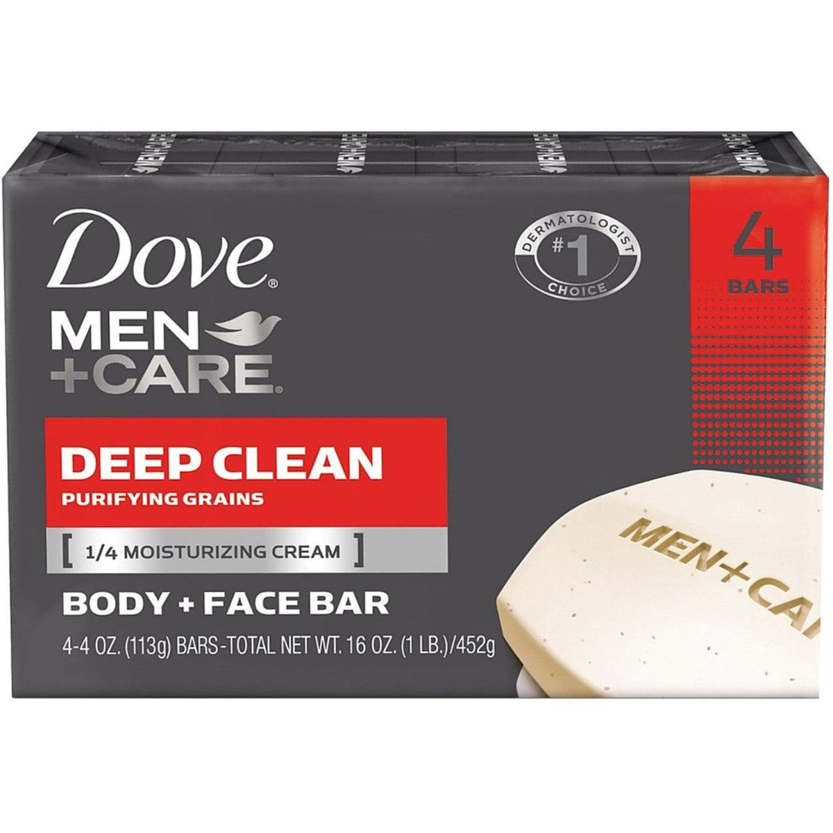 Dove Men+Care Body and Face Bar - Deep Clean - 4 x 4.25 oz