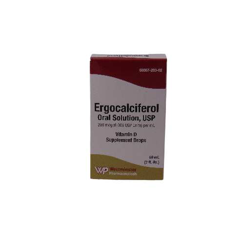 Ergocalciferol Oral Solution (200 mcg / 8,000 IU) – 2 fl oz