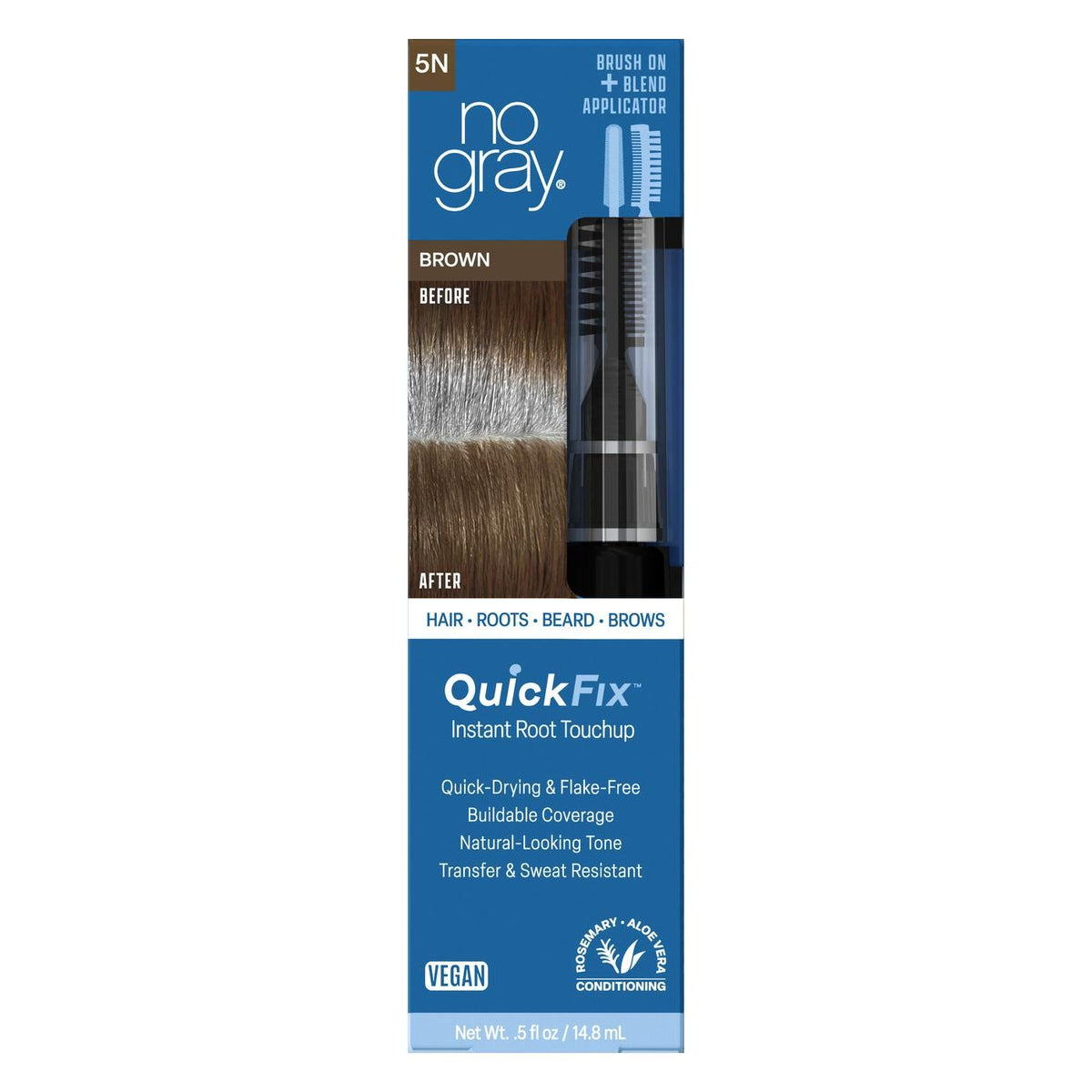 No Gray Quick Fix Brush On Instant Root Touchup - Brown