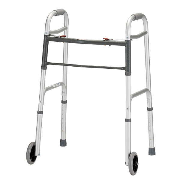 Nova Folding Walker With 5in. Wheels Adult, Chrome