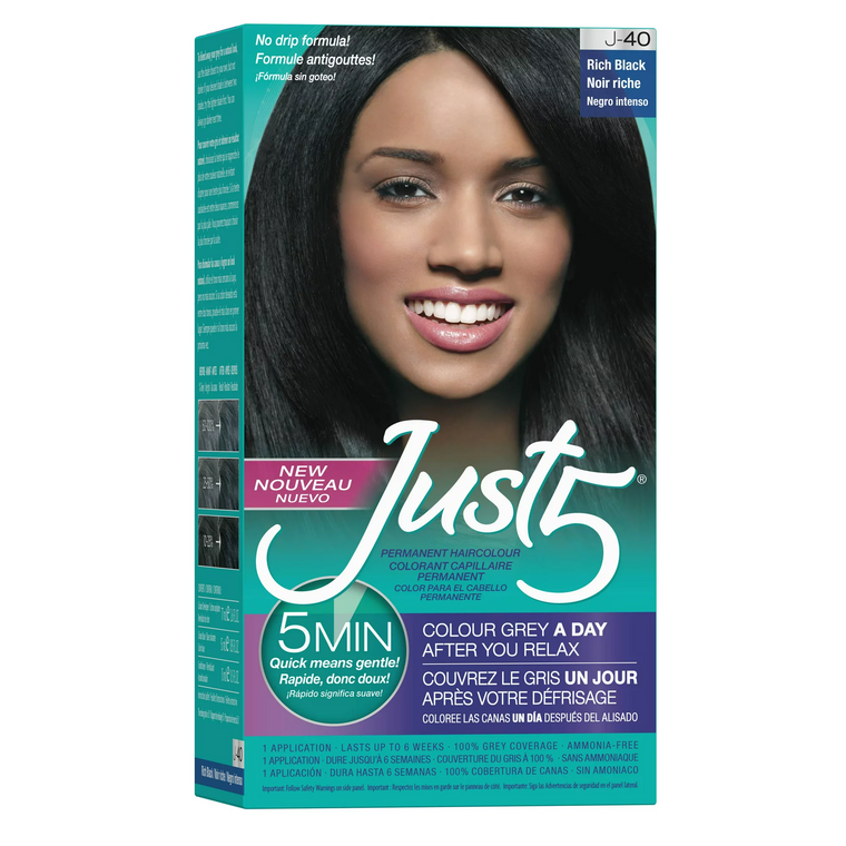 Just 5 Women's Minute Permanent Hair Color, Rich Black
