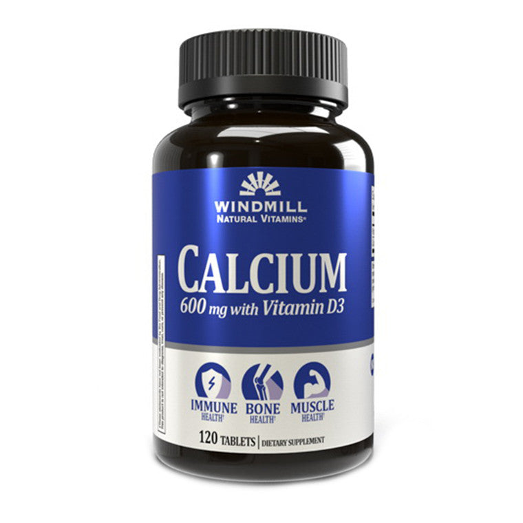 Windmill® Calcium 600 mg with Vitamin D3 – Bone Health Support (120 Tablets)