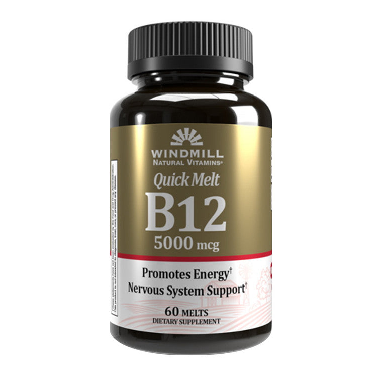Windmill Quick Melt Vitamin B-12 5000 Mcg Dietary Supplement, 60 Count 1