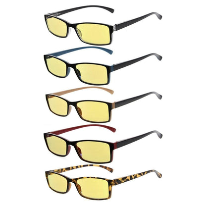 5 Pack Small Lens Blue Light Blocking Readers TMCG178