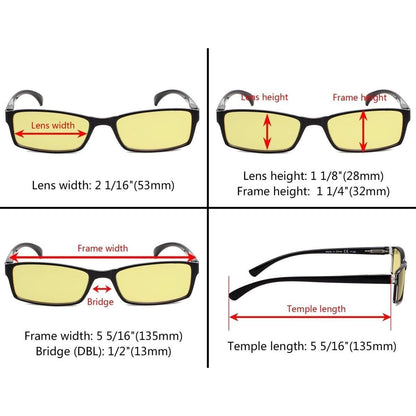 5 Pack Small Lens Blue Light Blocking Readers TMCG178