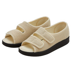 Silvert s Womens Easy Closure Sandal For Indoors & Outdoors Natural